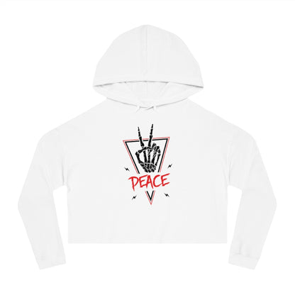 PEACE OUT Cropped Hooded Sweatshirt