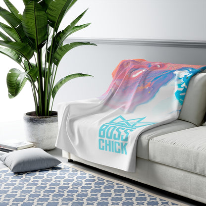 BOSS CHICK MARBLE Sherpa Fleece Blanket