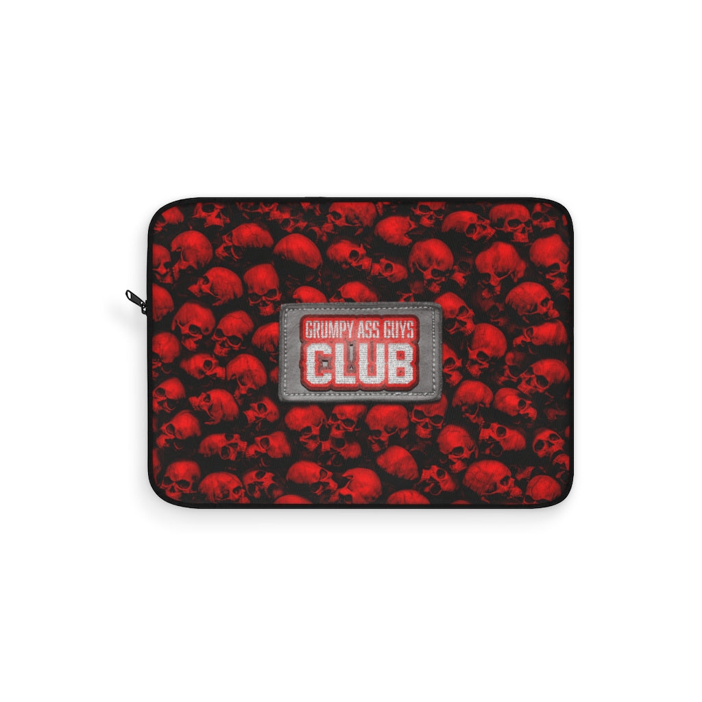 GRUMPY ASS GUYS CLUB RED SKULL Laptop Sleeve
