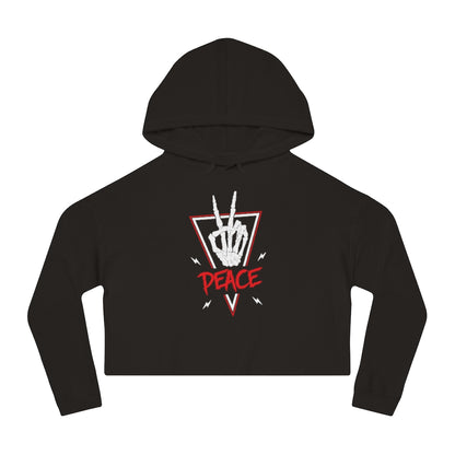 PEACE OUT Cropped Hooded Sweatshirt