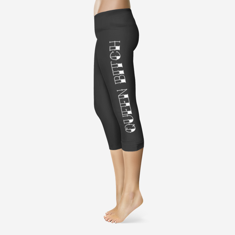 QUEEN BITCH TATTOO TITLE Capri Leggings