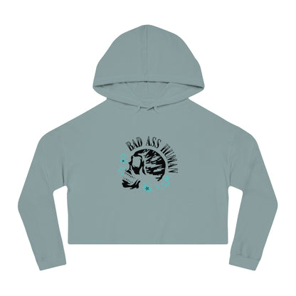 BAD ASS HUMAN SKULL Cropped Hooded Sweatshirt