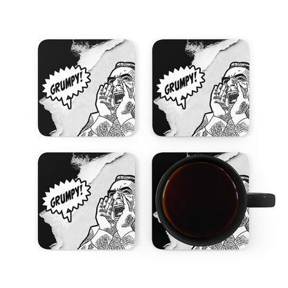 GRUMPY SCREAM Corkwood Coaster Set