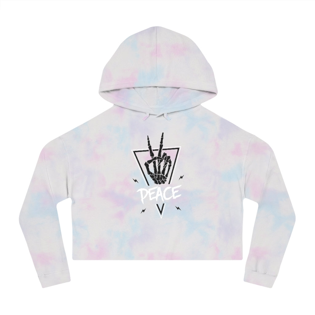 PEACE OUT Cropped Hooded Sweatshirt