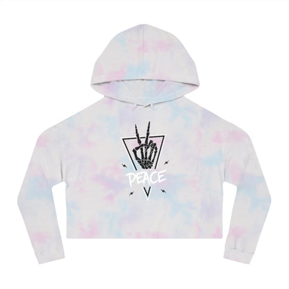 PEACE OUT Cropped Hooded Sweatshirt