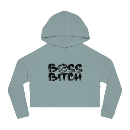 BOSS BITCH BULLET Cropped Hooded Sweatshirt