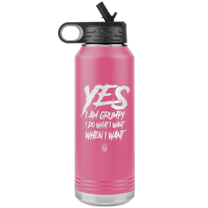 YES I AM GRUMPY 32 OZ WATER BOTTLE