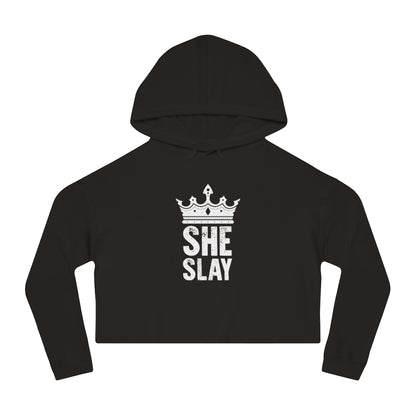 SHE SLAY Cropped Hooded Sweatshirt
