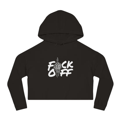 F*CK OFF Cropped Hooded Sweatshirt