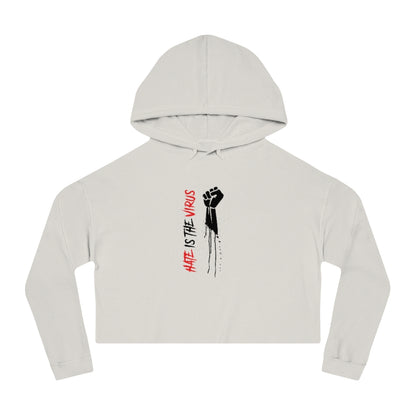 HATE IS THE VIRUS Cropped Hooded Sweatshirt