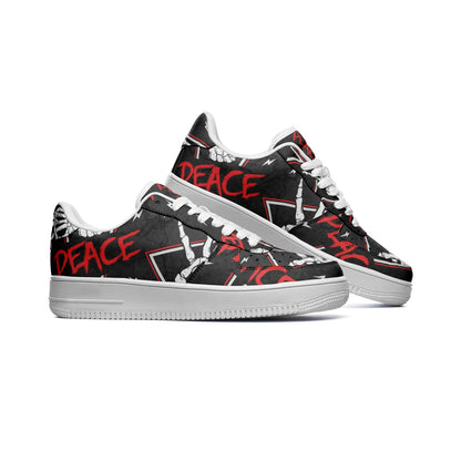 PEACE OUT Low Top Leather Sneakers