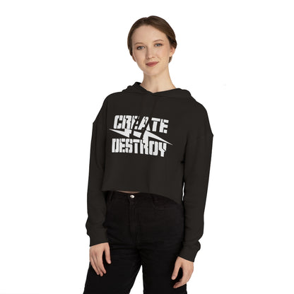 CREATE DESTROY Cropped Hooded Sweatshirt