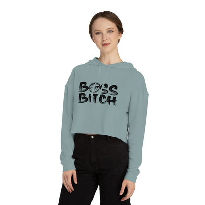 BOSS BITCH BULLET Cropped Hooded Sweatshirt