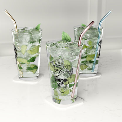 LONG LIVE THE QUEEN SKULL PINT GLASS