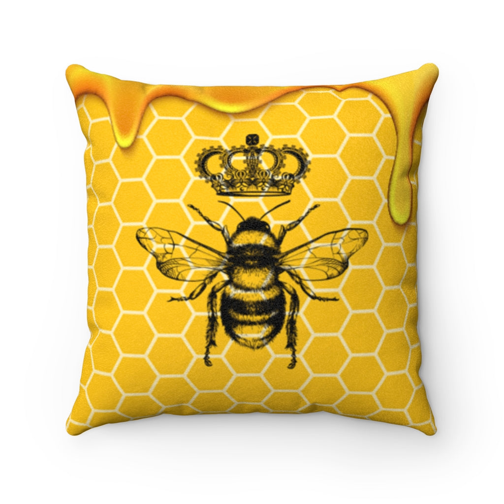 QB CLASSY QUEEN BEE Faux Suede Square Pillow