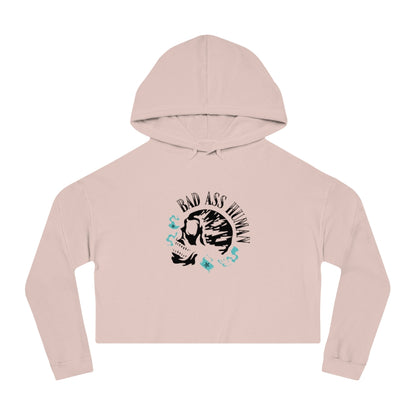 BAD ASS HUMAN SKULL Cropped Hooded Sweatshirt