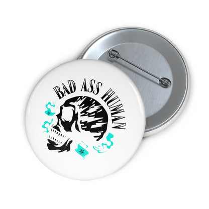 BAD ASS HUMAN MOHAWK Pin Buttons