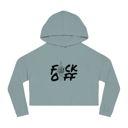 F*CK OFF Cropped Hooded Sweatshirt