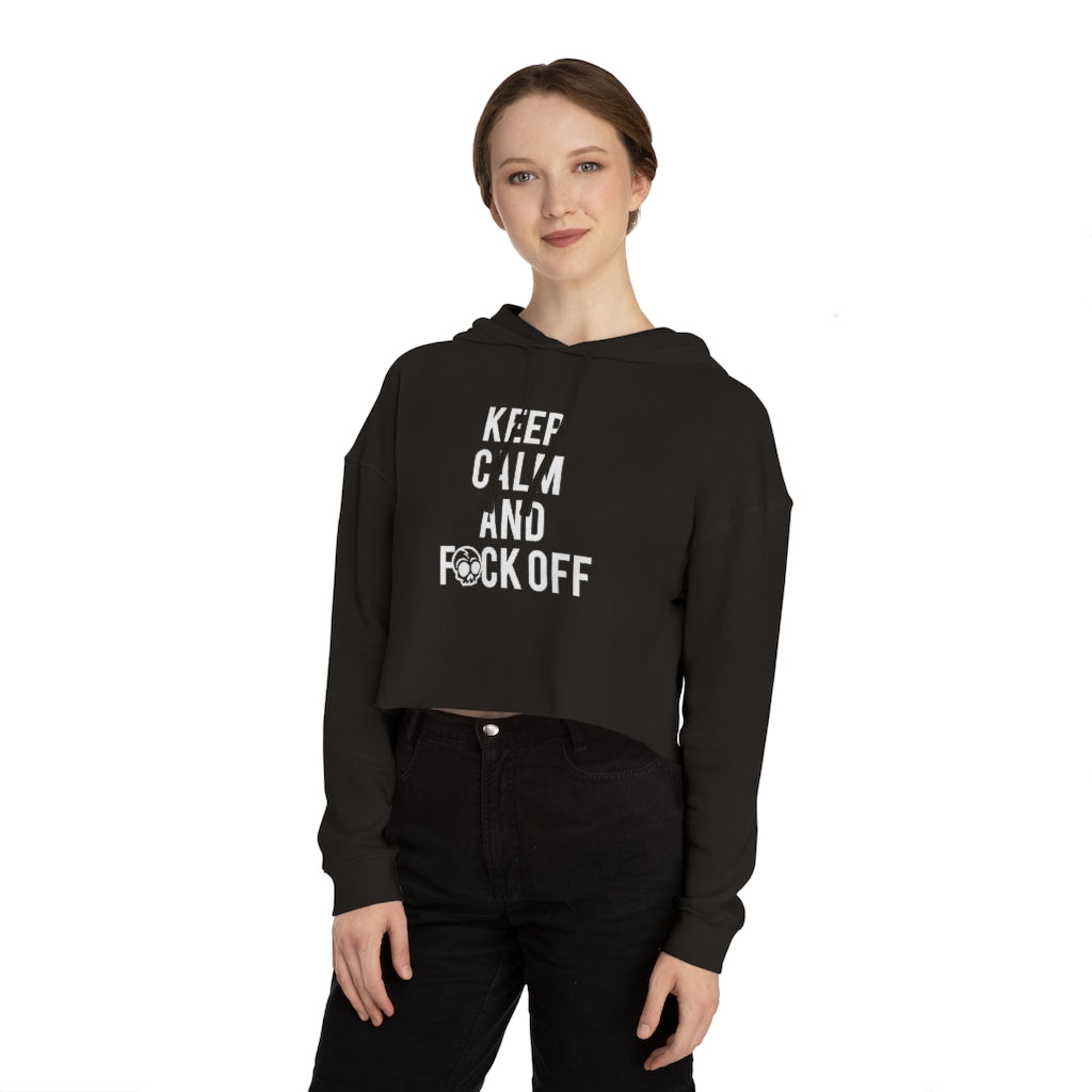 KEEP CALM AND F*CK OFF Cropped Hooded Sweatshirt