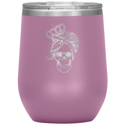 LONG LIVE THE QUEEN SKULL WINE TUMBLER