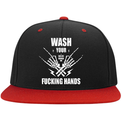 WASH YOUR ROCK HANDS High-Profile Snapback Hat