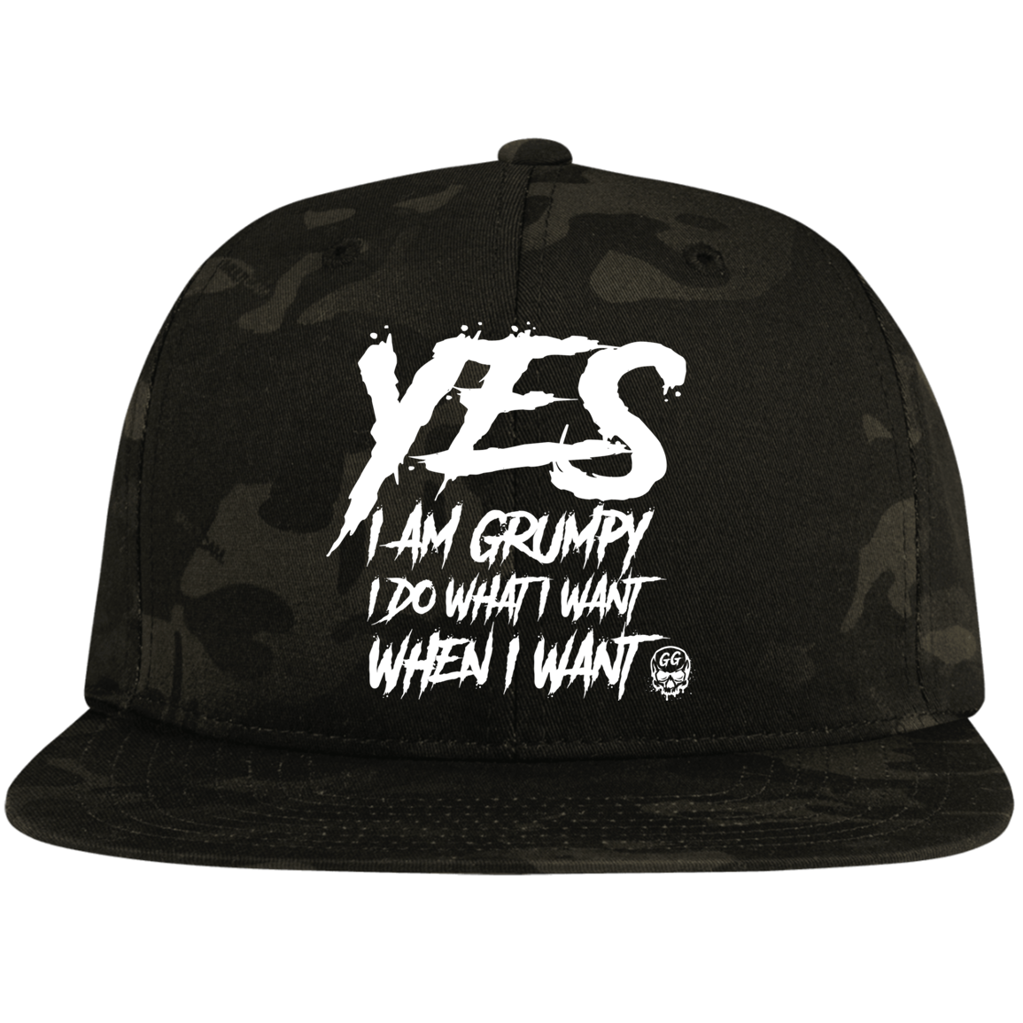 YES I AM GRUMPY High-Profile Snapback Hat