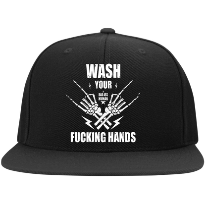 WASH YOUR ROCK HANDS High-Profile Snapback Hat