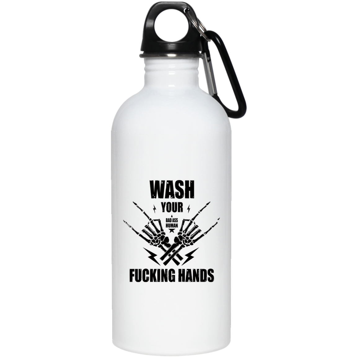 WASH YOUR ROCK HANDS STAINLESS STEEL 20 0Z WATER BOTTLE