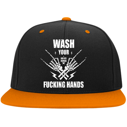 WASH YOUR ROCK HANDS High-Profile Snapback Hat