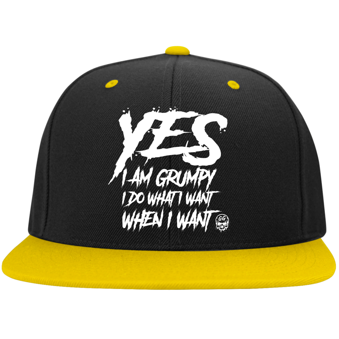 YES I AM GRUMPY High-Profile Snapback Hat