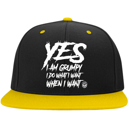 YES I AM GRUMPY High-Profile Snapback Hat