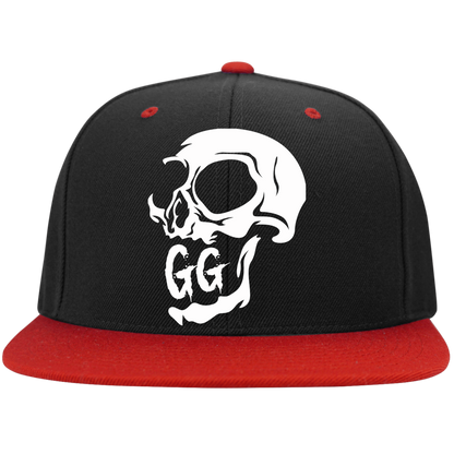 GRUMPY CREEPY SKULL High-Profile Snapback Hat