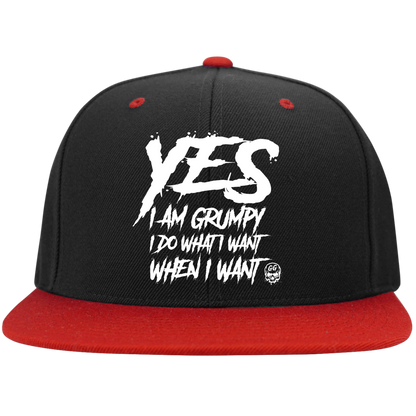 YES I AM GRUMPY High-Profile Snapback Hat