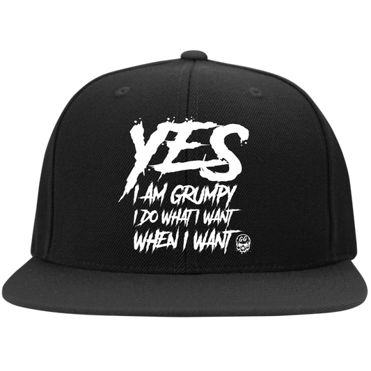 YES I AM GRUMPY High-Profile Snapback Hat