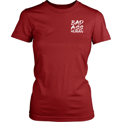 BAD ASS HUMAN SKULL ROCK WOMENS TSHIRT