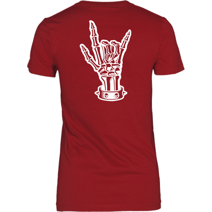 BAD ASS HUMAN SKULL ROCK WOMENS TSHIRT