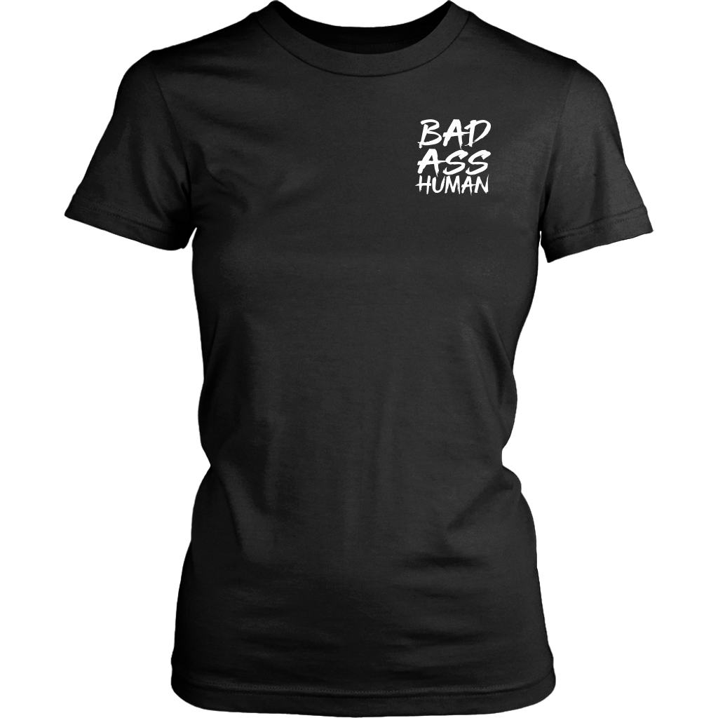 BAD ASS HUMAN SKULL ROCK WOMENS TSHIRT