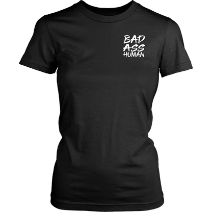 BAD ASS HUMAN SKULL ROCK WOMENS TSHIRT