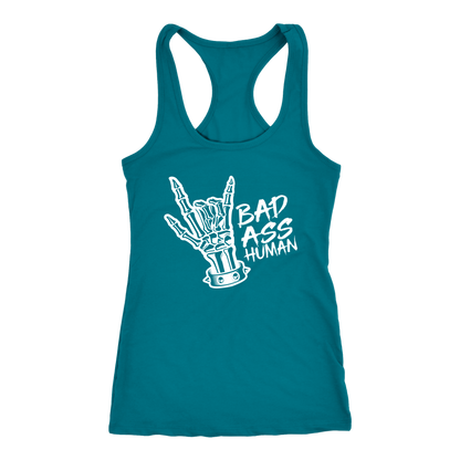 BAD ASS HUMAN SKULL HAND RACERBACK TANK