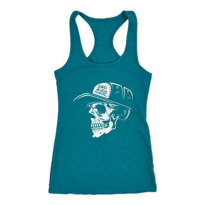 BAD ASS HUMAN SKULLCAP WOMENS RACERBACK TANK