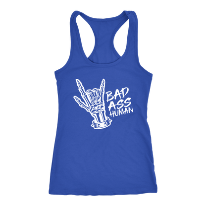 BAD ASS HUMAN SKULL HAND RACERBACK TANK
