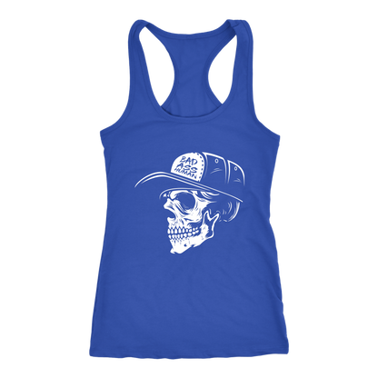 BAD ASS HUMAN SKULLCAP WOMENS RACERBACK TANK