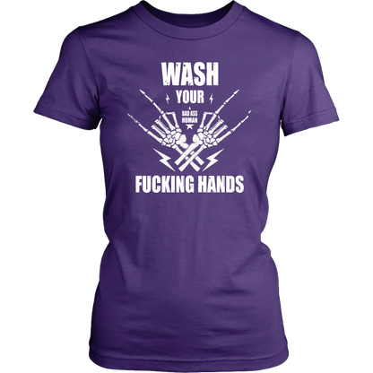 WASH YOUR ROCK HANDS WOMEN TSHIRT
