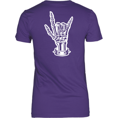 BAD ASS HUMAN SKULL ROCK WOMENS TSHIRT