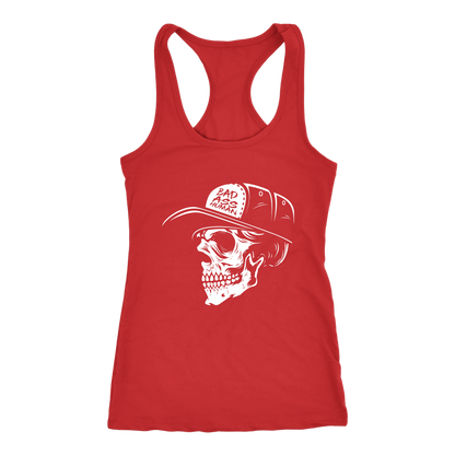 BAD ASS HUMAN SKULLCAP WOMENS RACERBACK TANK