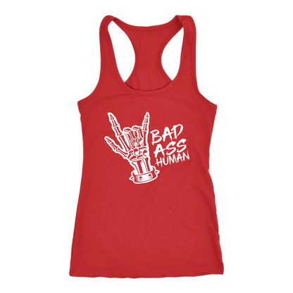 BAD ASS HUMAN SKULL HAND RACERBACK TANK