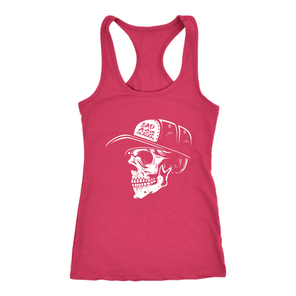 BAD ASS HUMAN SKULLCAP WOMENS RACERBACK TANK