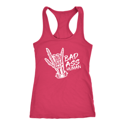 BAD ASS HUMAN SKULL HAND RACERBACK TANK