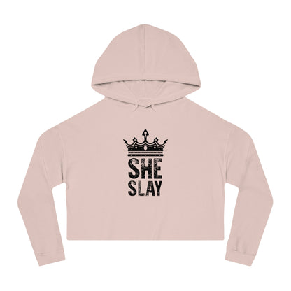 SHE SLAY Cropped Hooded Sweatshirt