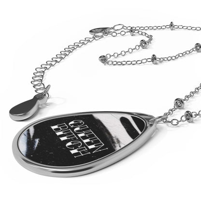 QUEEN BITCH Oval Necklace